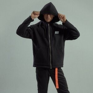 Krost Second Semester Support Your Friends Zipper Hoodie Sweatshirt Black XL